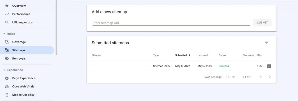 Add a new sitemap on Google Search Console