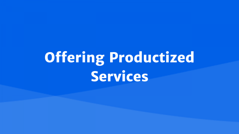 Offering productized services
