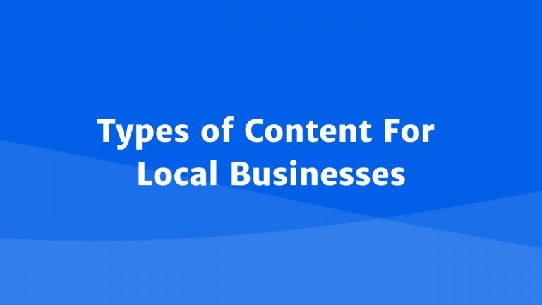 Types of content for local businesses